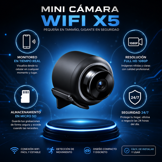 Mini Cámara WiFi X5: Visualización remota desde el móvil