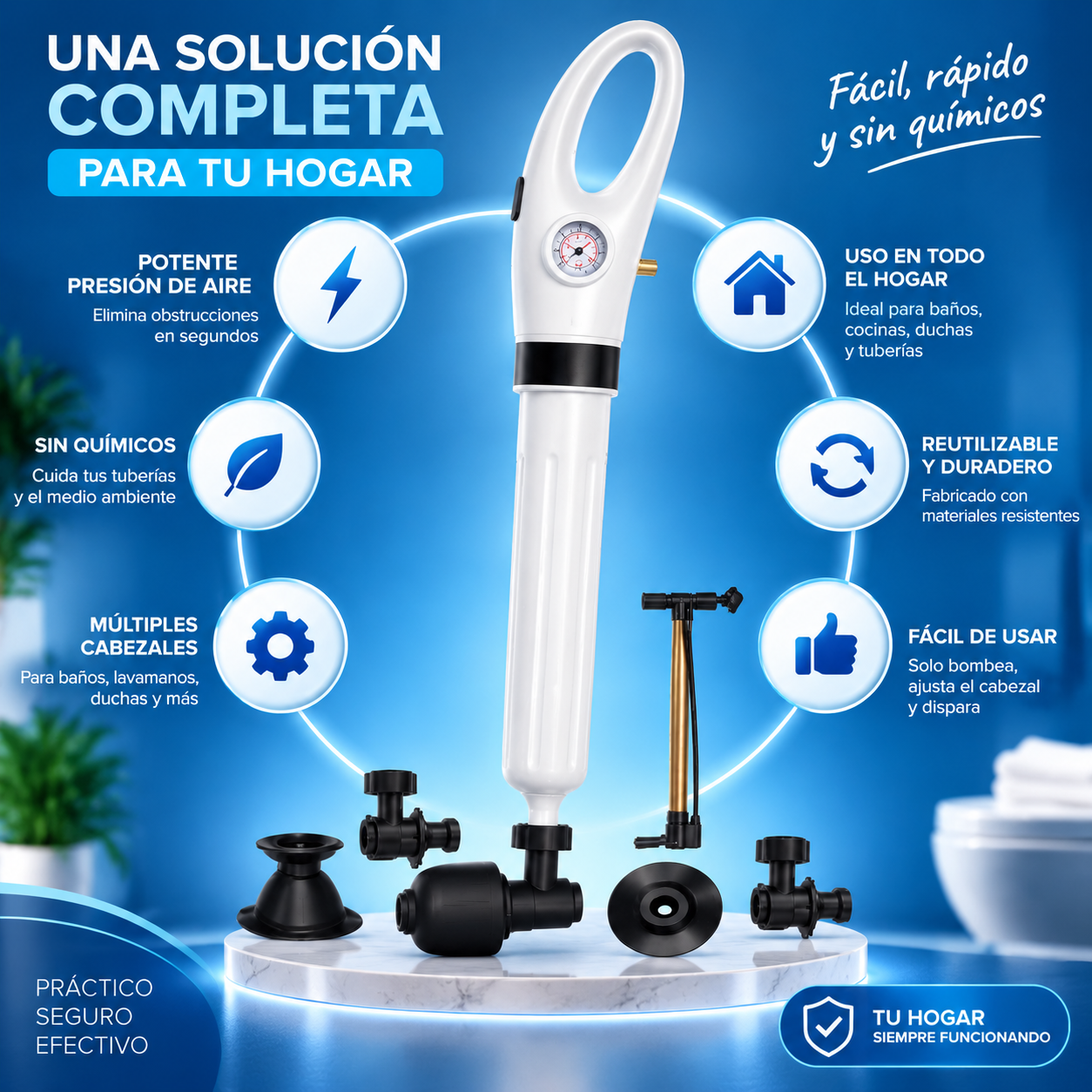 Destaqueador Bomba de Sanitario