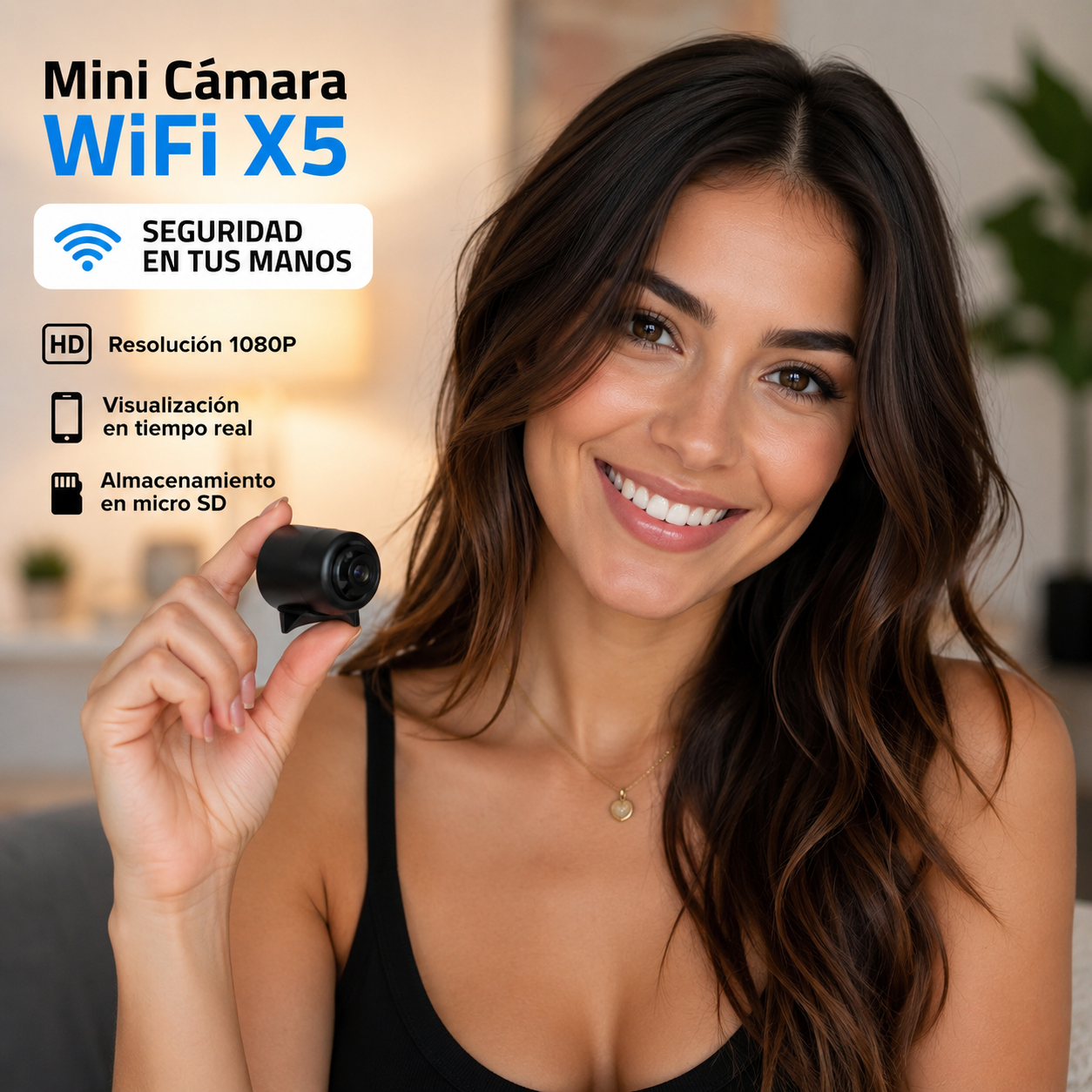 Mini Cámara WiFi X5: Visualización remota desde el móvil