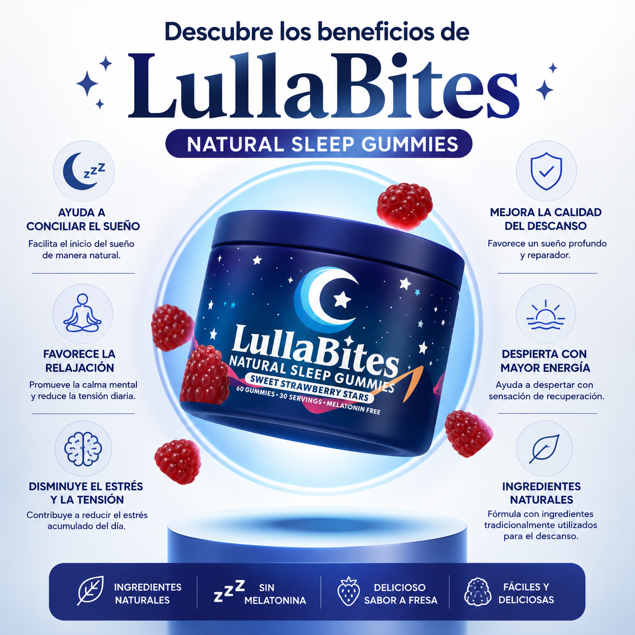 LullaBites Gummies Naturales: Duerme profundamente de forma natural.