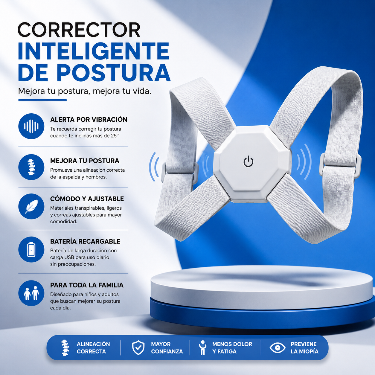 Corrector de Postura con Vibración